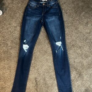 Women's Blue Distressed Jeans